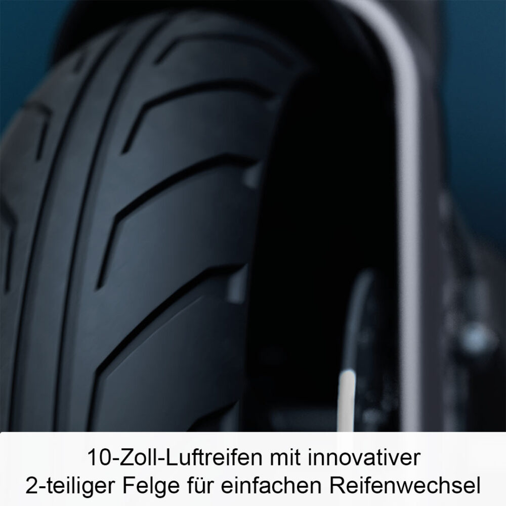 Luftreifen in der Detailaufnahme mit Profil Egret PRO escooter elektroroller eroller