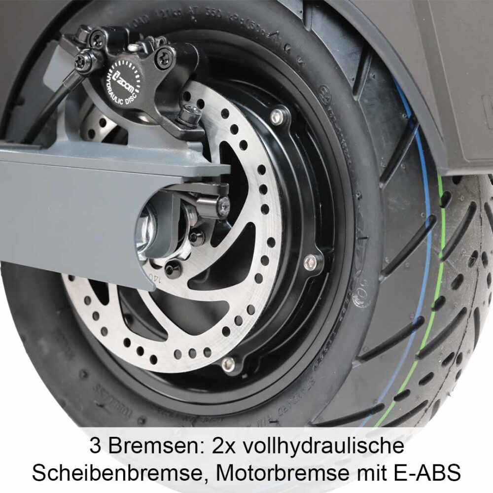 das hinterrad mit bremsscheibe elektroroller trittbrett paul