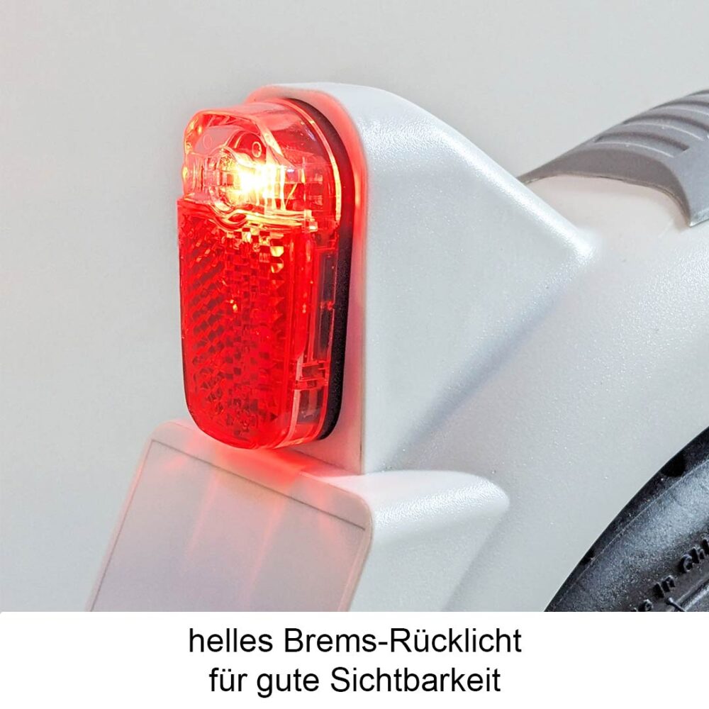 rücklicht leuchtet nahaufnahme elektroroller Trittbrett Emma eScooter