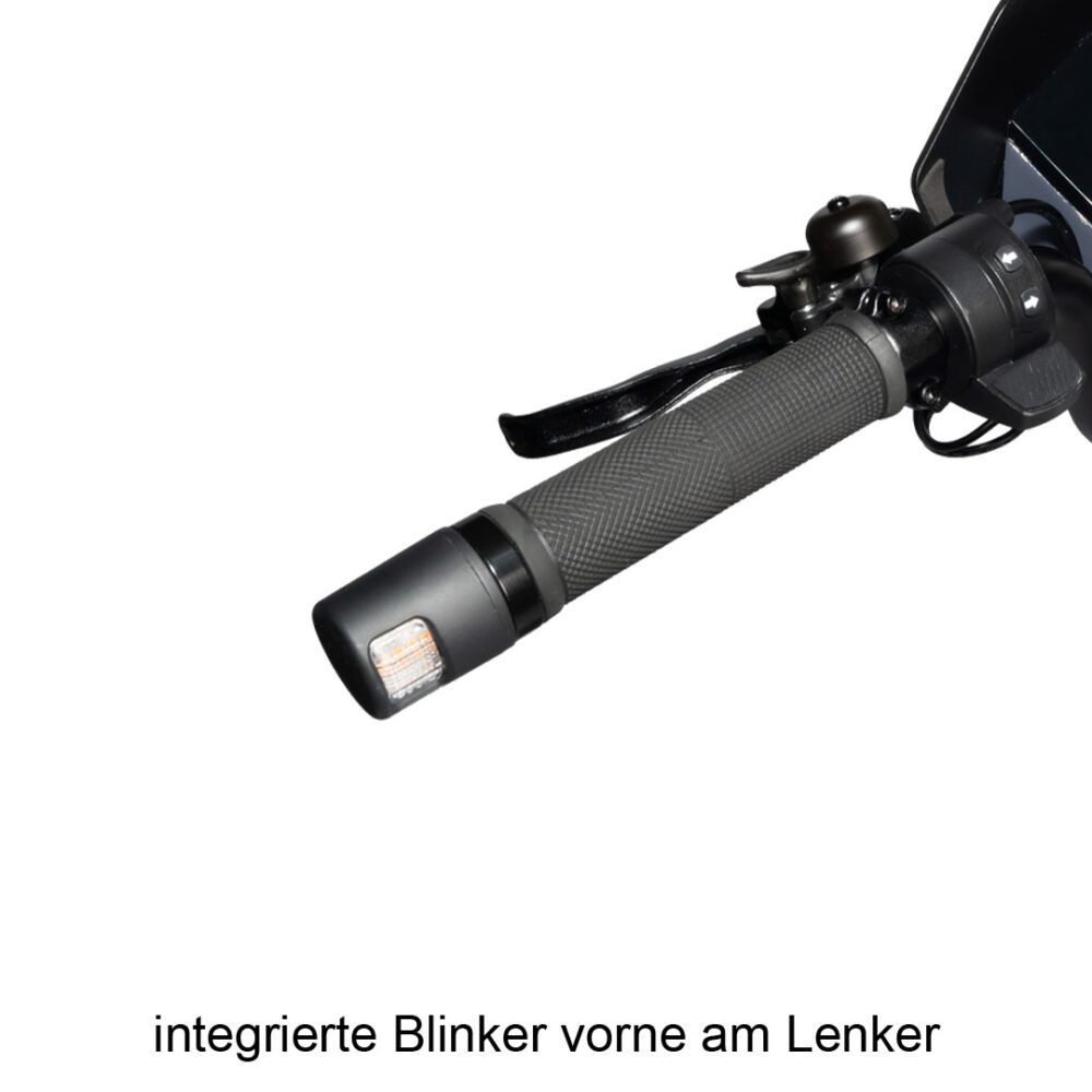 trittbrett hilde escooter elektroscooter detailaufnahme lenker mit blinker