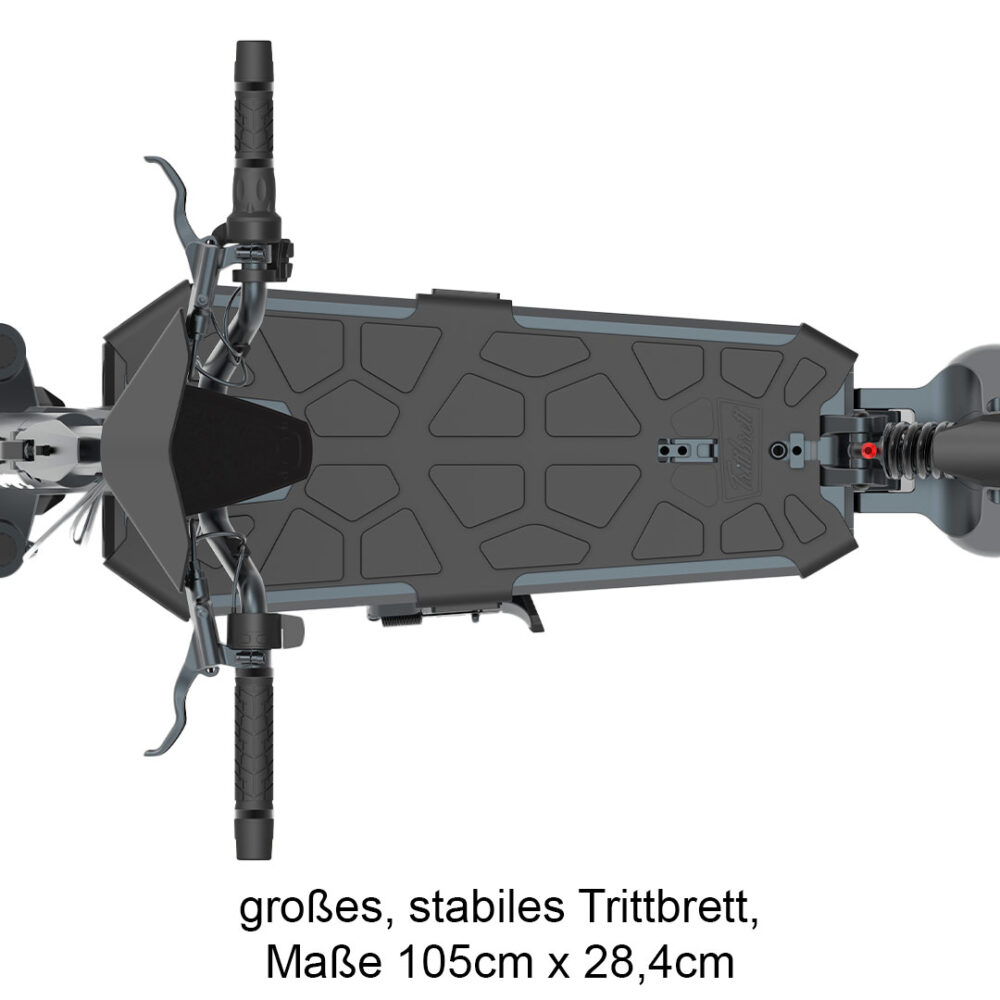 trittbrett hilde escooter elektroscooter detailaufnahme von oben trittbrett