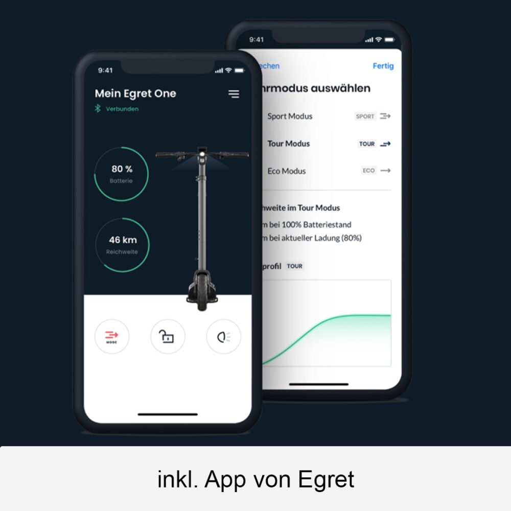 egret one escooter eroller app diebstahlsicherung