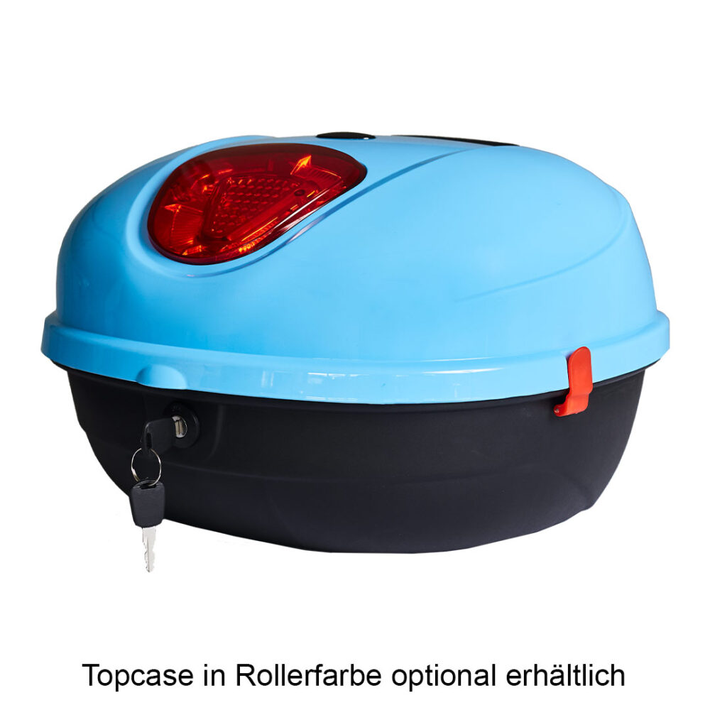 Topcase in blau für EFO EV 3000 eRoller Elektroroller Retroroller