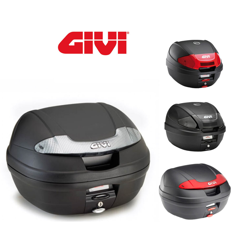 Givi Topcase, Modelle mit 30l und 34l in rot und transparent