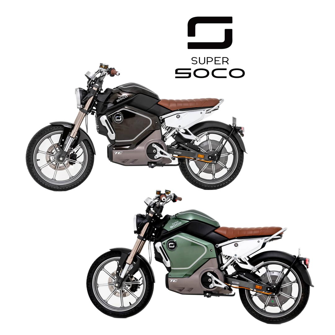 Super Soco TC Eco Seitenansicht in grün und schwarz Elektromotorrad