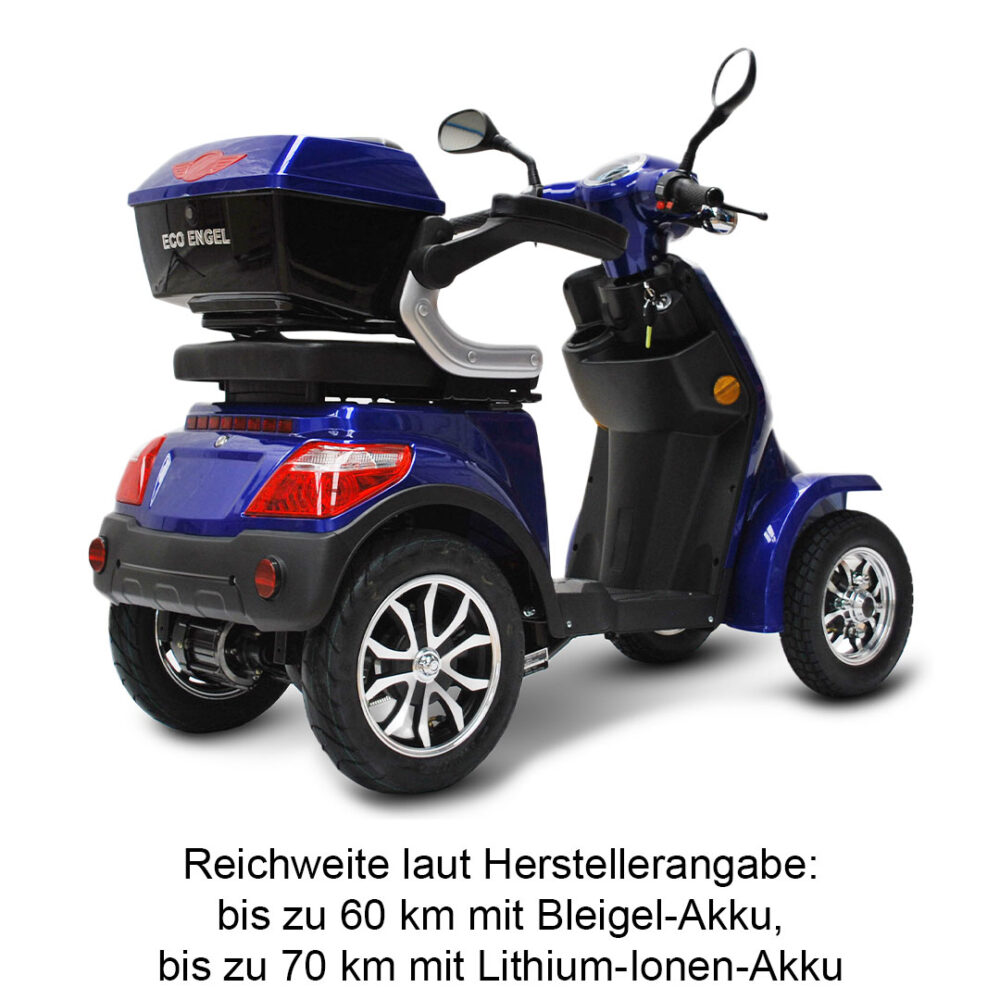 Eco Engel 510 Seniorenmobil 25 km/h von schräg hinten in blau