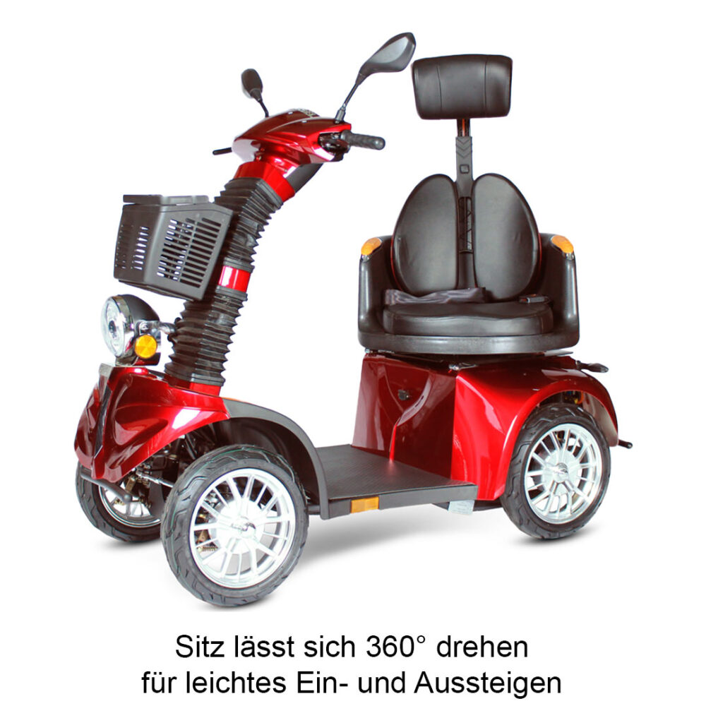 Eco Engel 540 Seniorenmobil mit elektromagnetischer Bremse in rot von schräg vorne