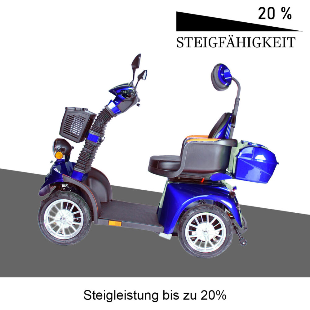 Eco Engel 540 Seniorenmobil mit elektromagnetischer Bremse SEitenansicht in blau