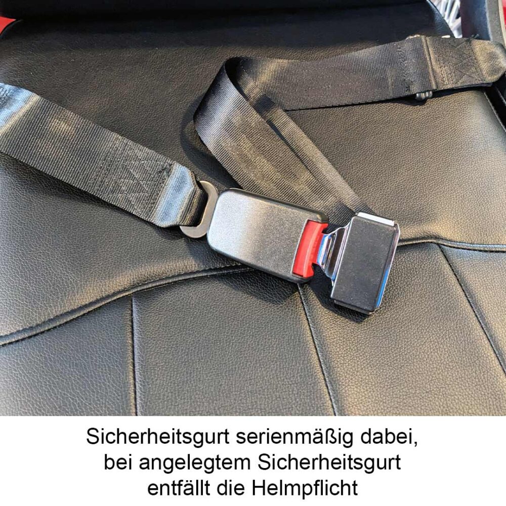 Sitz mit Sicherheitsgurt von Eco Engel 501 Seniorenmobil 25 km/h mit Dach