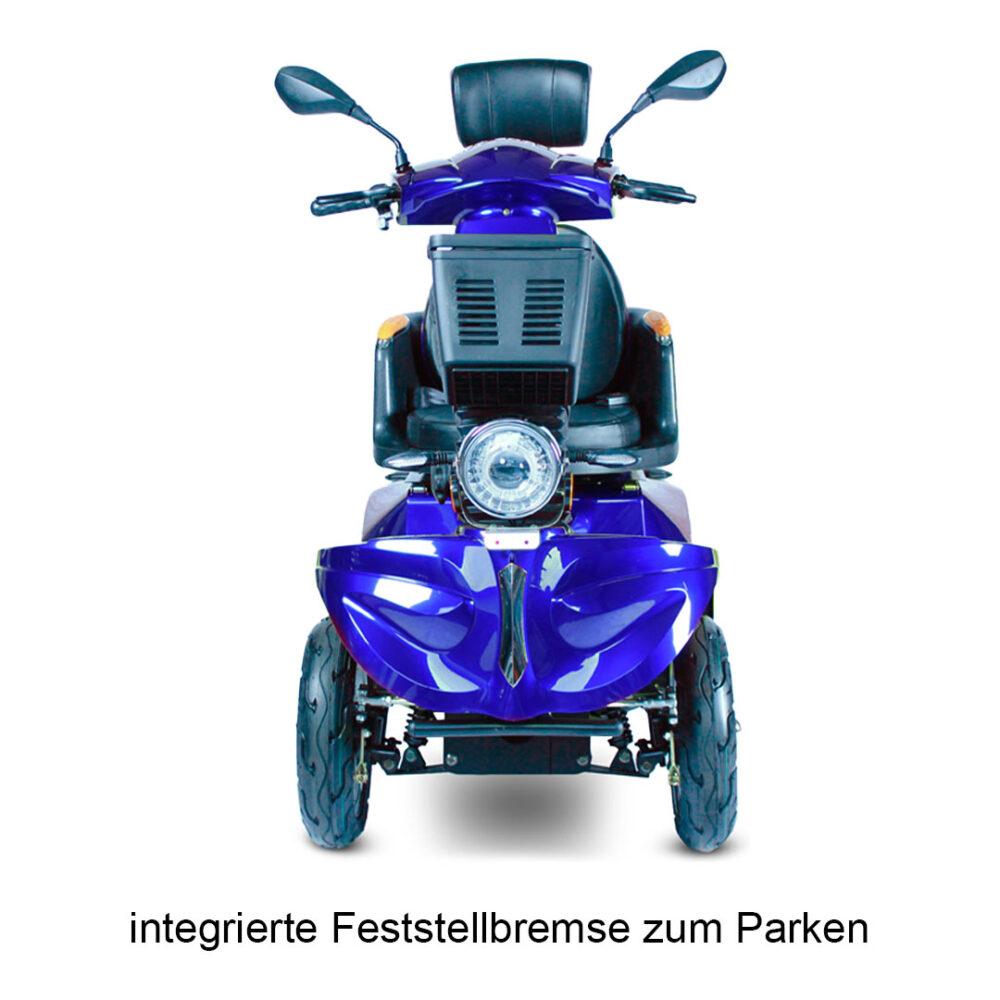 Front von Eco Engel 540 Seniorenmobil mit elektromagnetischer Bremse in blau