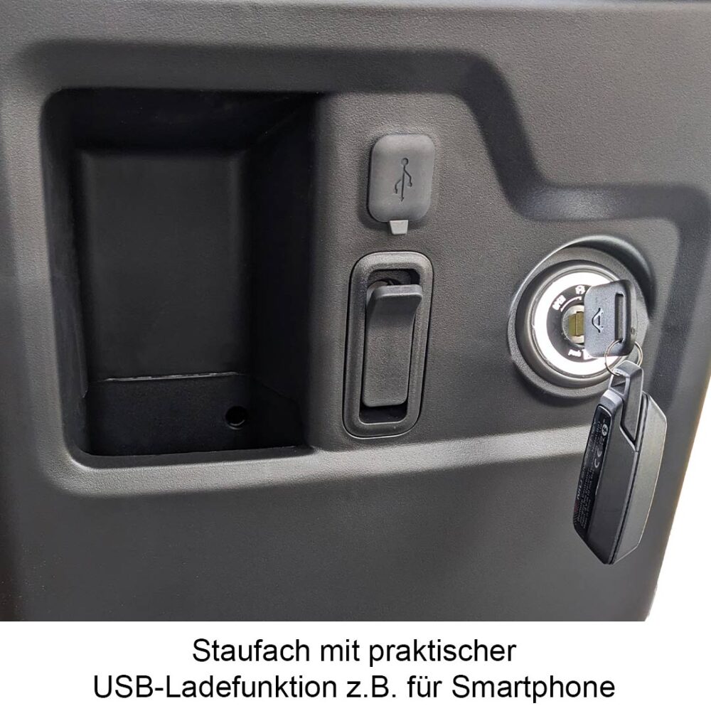 USB-Steckdose und Staufach von NIU NQi Sport eroller