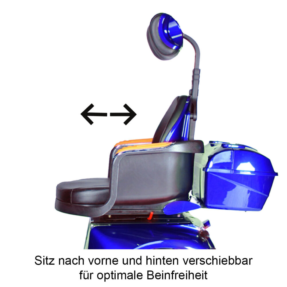 verstellbarer Sitz von Eco Engel 540 Seniorenmobil mit elektromagnetischer Bremse