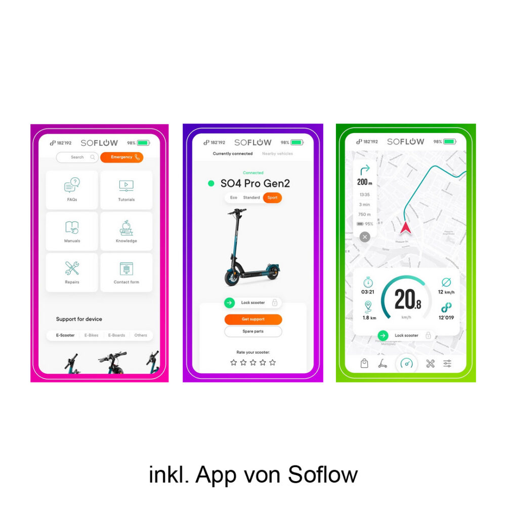 App Screenshots von eScooter Soflow SO4 Pro gen2
