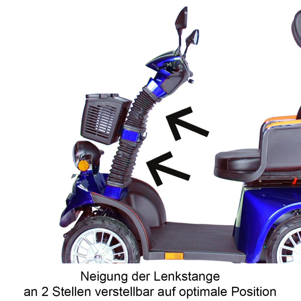 Lenkersäule von Eco Engel 540 Seniorenmobil mit elektromagnetischer Bremse in blau