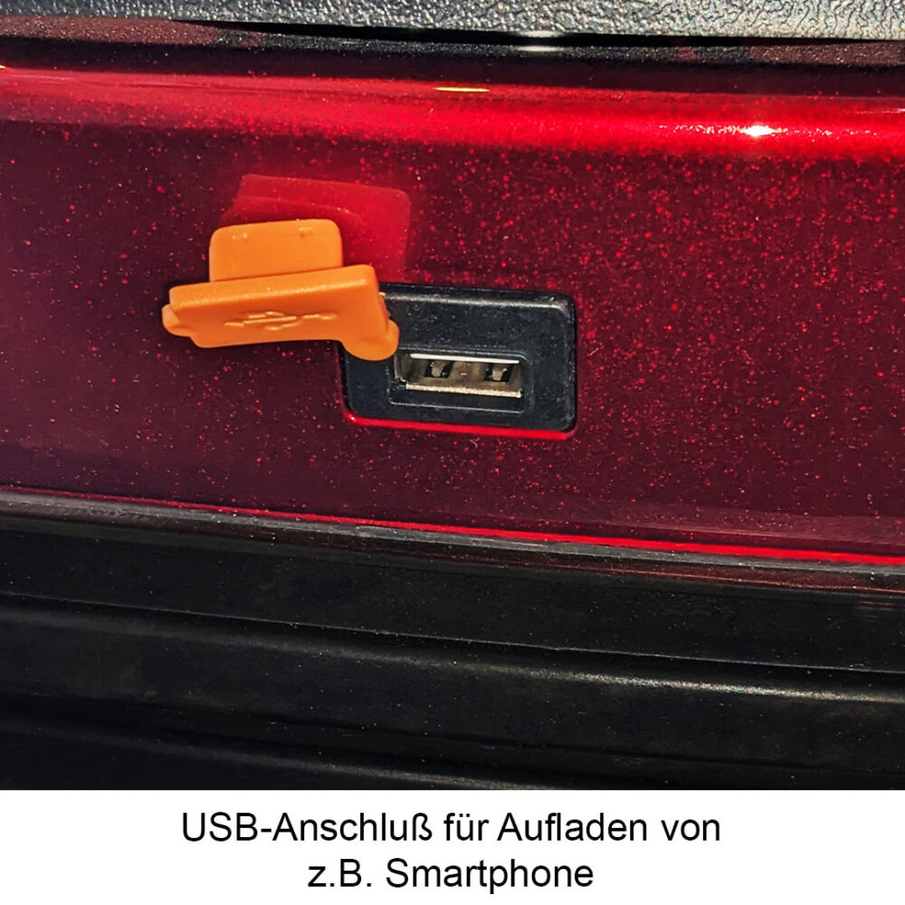 USB-Ladebuchse von Eco Engel 540 Seniorenmobil mit elektromagnetischer Bremse
